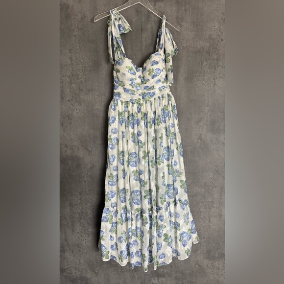 PETAL & PUP FLORET MIDI DRESS - BLUE L B3113 - Picture 7 of 8